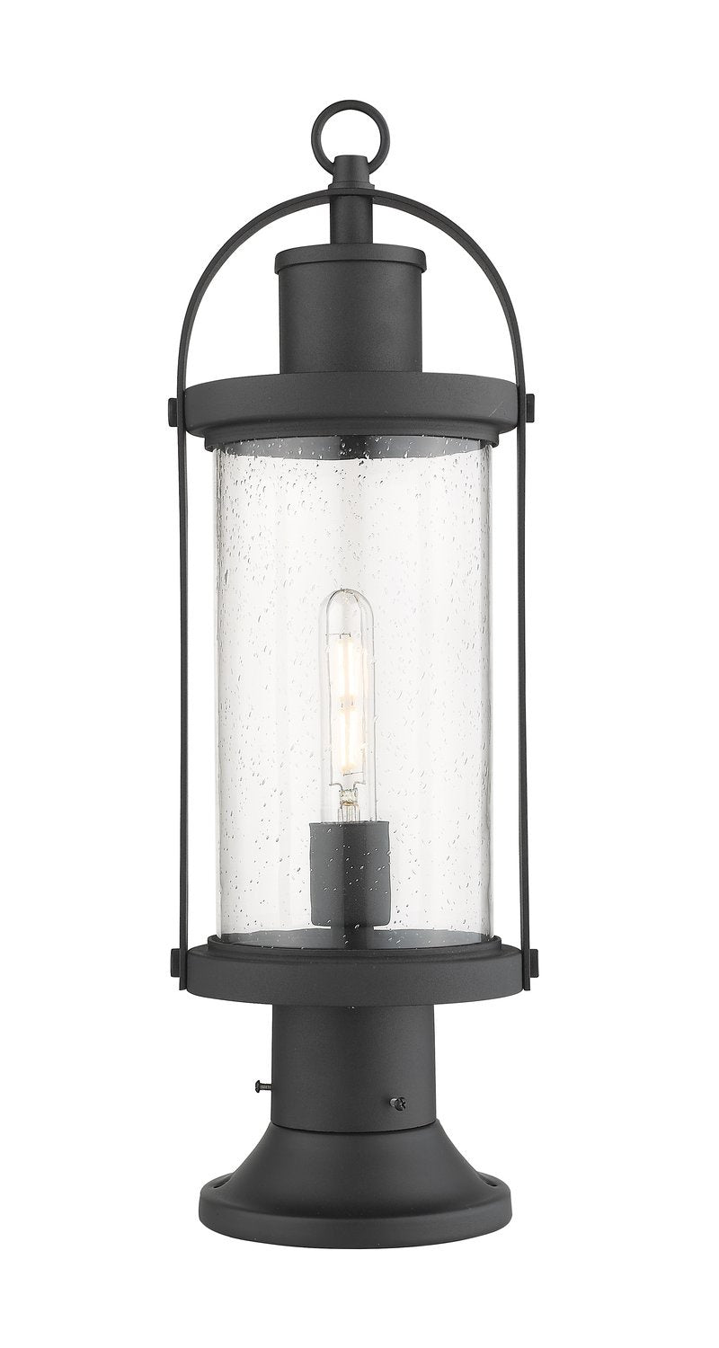 Z-LITE ROUNDHOUSE OUTDOOR PIER MOUNTED FIXTURE - 553PM | 569PHM-553PM-BK - Post