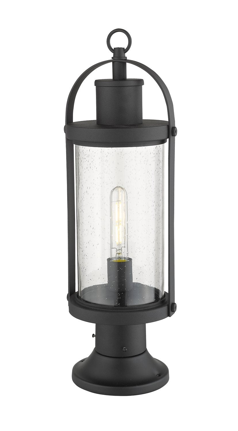 Z-LITE ROUNDHOUSE OUTDOOR PIER MOUNTED FIXTURE - 553PM | 569PHM-553PM-BK - Post