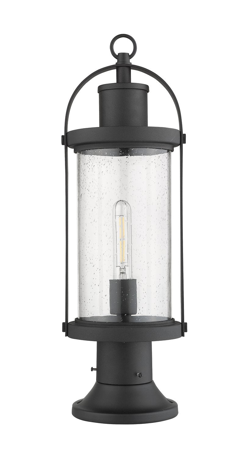 Z-LITE ROUNDHOUSE OUTDOOR PIER MOUNTED FIXTURE - 553PM | 569PHM-553PM-BK - Post