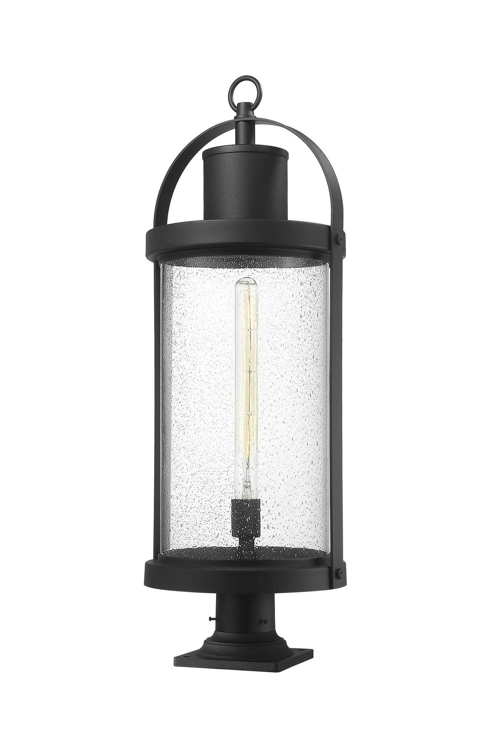 Z-LITE ROUNDHOUSE OUTDOOR PIER MOUNTED FIXTURE - 533PM | 569PHXL-533PM-BK - Post