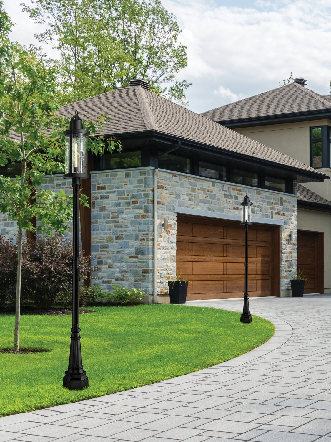 Z-LITE ROUNDHOUSE OUTDOOR POST MOUNTED FIXTURE | 569PHXL-564P-BK - Post
