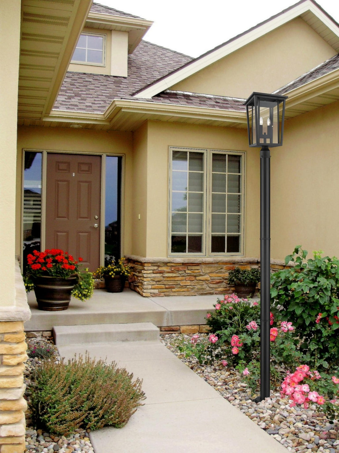 Z-LITE SEOUL OUTDOOR POST MOUNTED FIXTURE | 571PHBR-567P-BK - Post