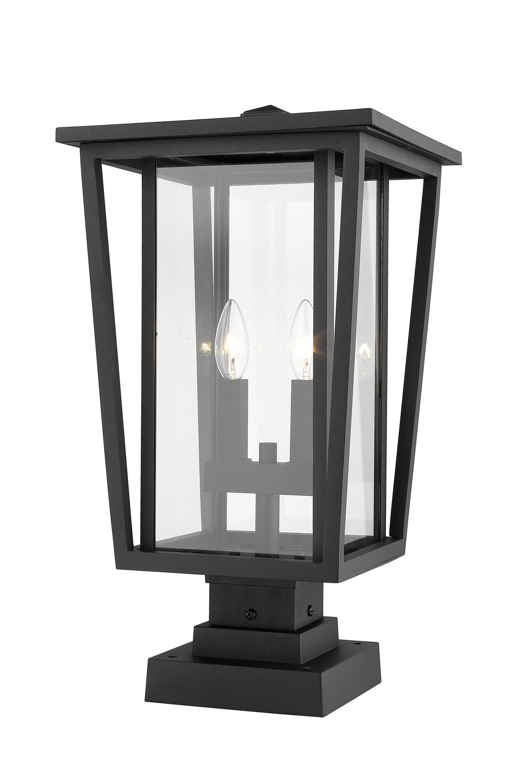 Z-LITE SEOUL OUTDOOR PIER MOUNTED FIXTURE | 571PHBS-SQPM-BK - Post