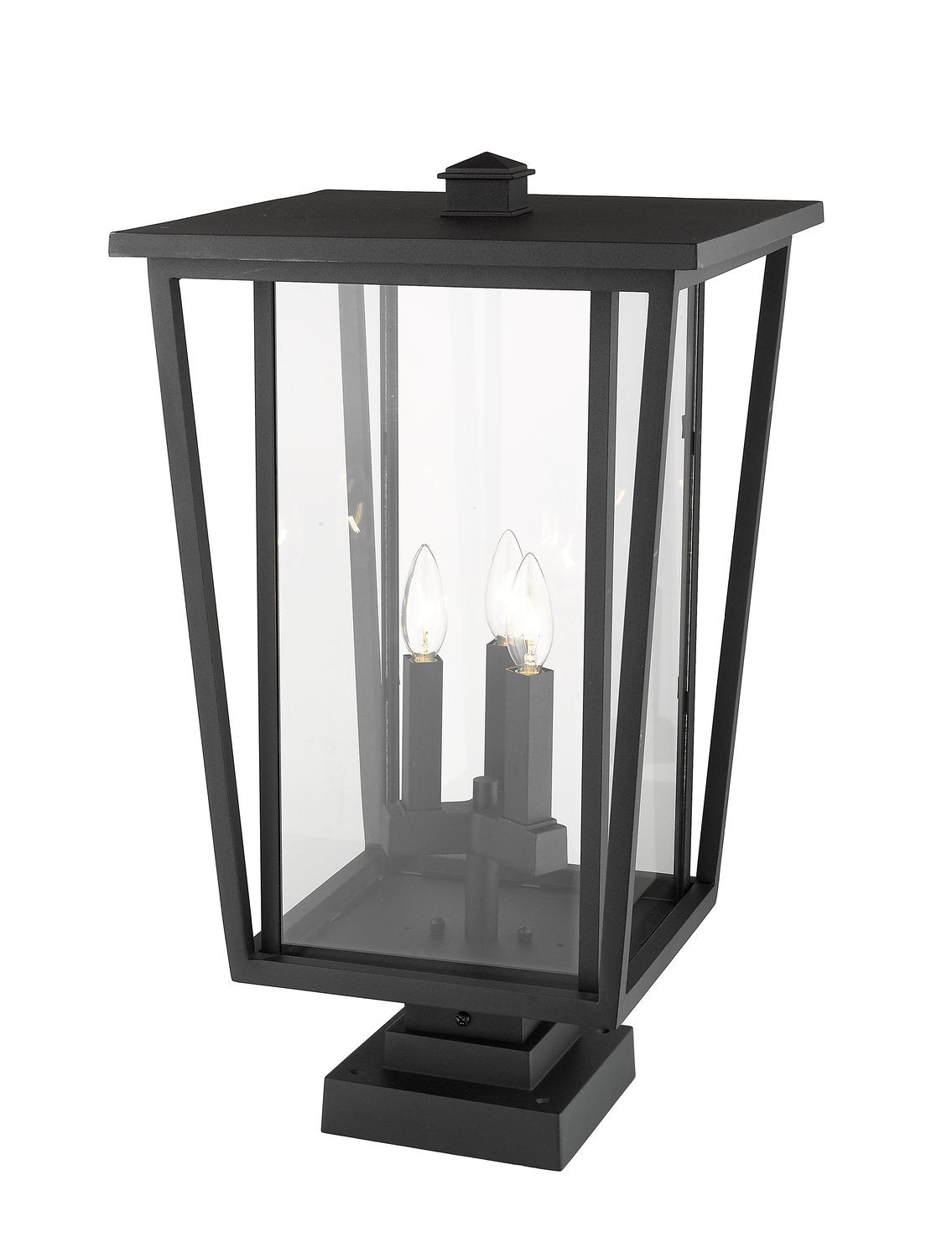 Z-LITE SEOUL OUTDOOR PIER MOUNTED FIXTURE | 571PHXLS-SQPM-BK - Post