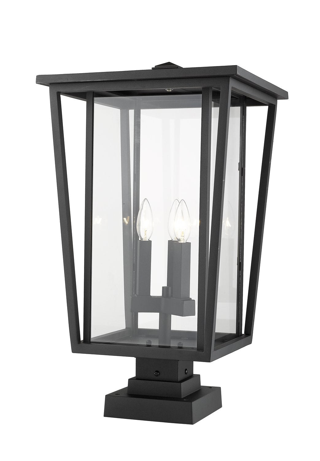 Z-LITE SEOUL OUTDOOR PIER MOUNTED FIXTURE | 571PHXLS-SQPM-BK - Post