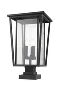 Z-LITE SEOUL OUTDOOR PIER MOUNTED FIXTURE | 571PHXLS-SQPM-BK - Post