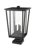 Z-LITE SEOUL OUTDOOR PIER MOUNTED FIXTURE | 571PHXLS-SQPM-BK