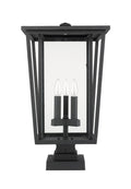 Z-LITE SEOUL OUTDOOR PIER MOUNTED FIXTURE | 571PHXLS-SQPM-BK