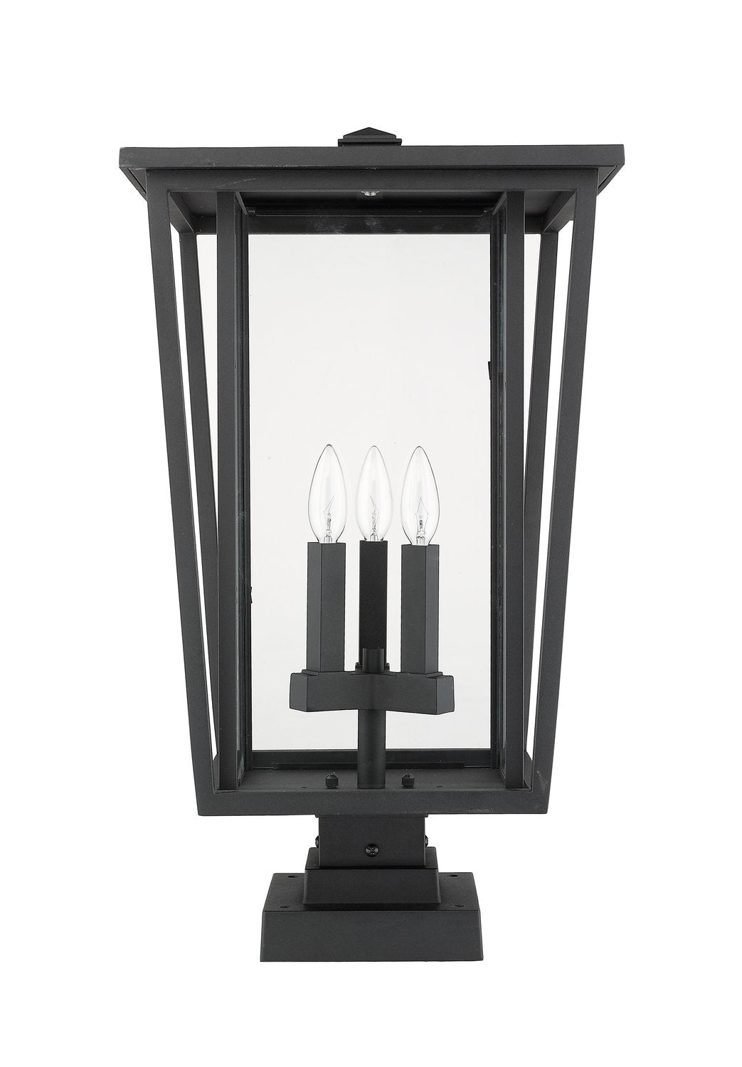 Z-LITE SEOUL OUTDOOR PIER MOUNTED FIXTURE | 571PHXLS-SQPM-BK