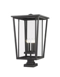 Z-LITE SEOUL OUTDOOR PIER MOUNTED FIXTURE | 571PHXXLS-SQPM-BK