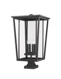 Z-LITE SEOUL OUTDOOR PIER MOUNTED FIXTURE | 571PHXXLS-SQPM-BK
