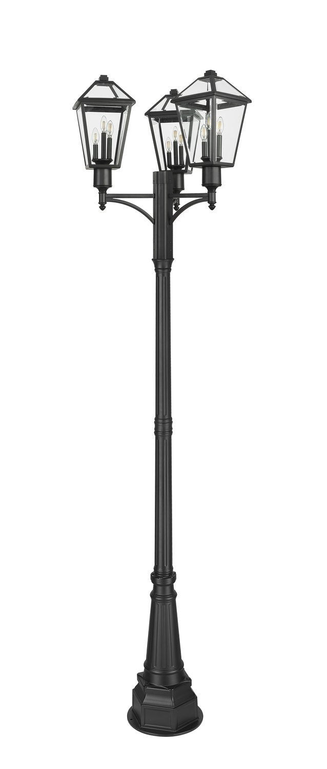 Z-LITE TALBOT OUTDOOR POST MOUNTED FIXTURE | 579PHBR-3-564P-BK - Post