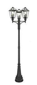 Z-LITE TALBOT OUTDOOR POST MOUNTED FIXTURE | 579PHBR-3-564P-BK - Post