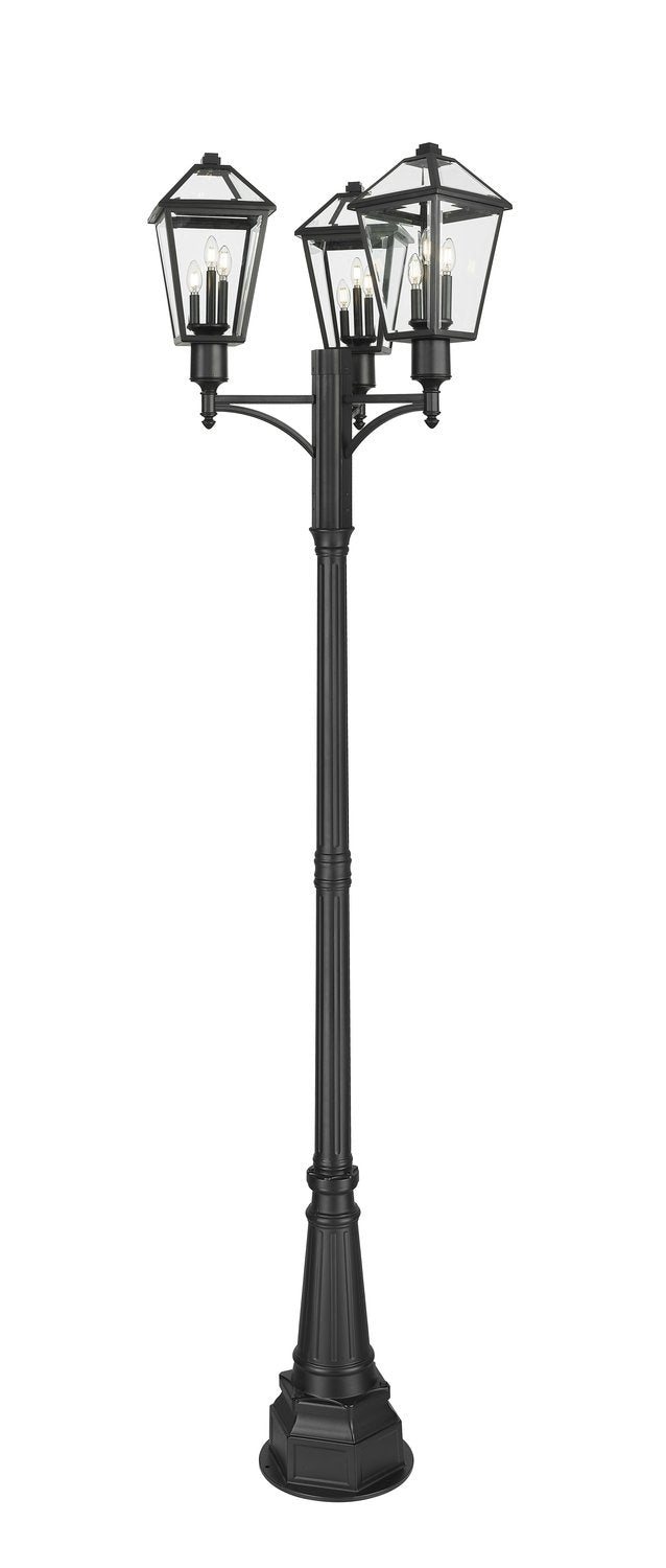 Z-LITE TALBOT OUTDOOR POST MOUNTED FIXTURE | 579PHBR-3-564P-BK - Post