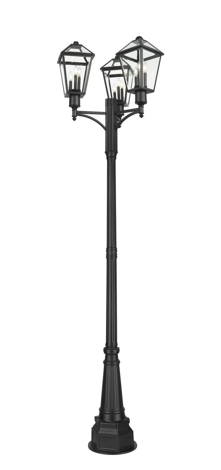Z-LITE TALBOT OUTDOOR POST MOUNTED FIXTURE | 579PHBR-3-564P-BK - Post