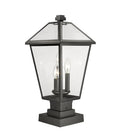 Z-LITE TALBOT OUTDOOR PIER MOUNTED FIXTURE | 579PHBS-SQPM-BK - Post