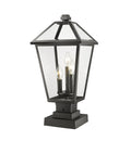 Z-LITE TALBOT OUTDOOR PIER MOUNTED FIXTURE | 579PHBS-SQPM-BK - Post