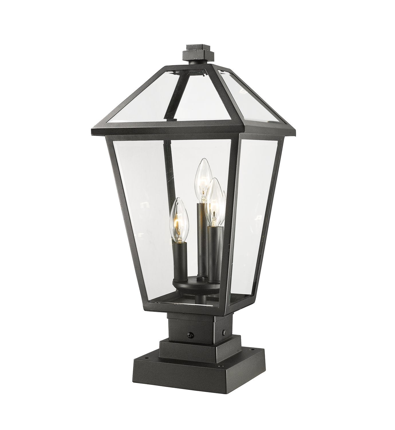 Z-LITE TALBOT OUTDOOR PIER MOUNTED FIXTURE | 579PHBS-SQPM-BK - Post