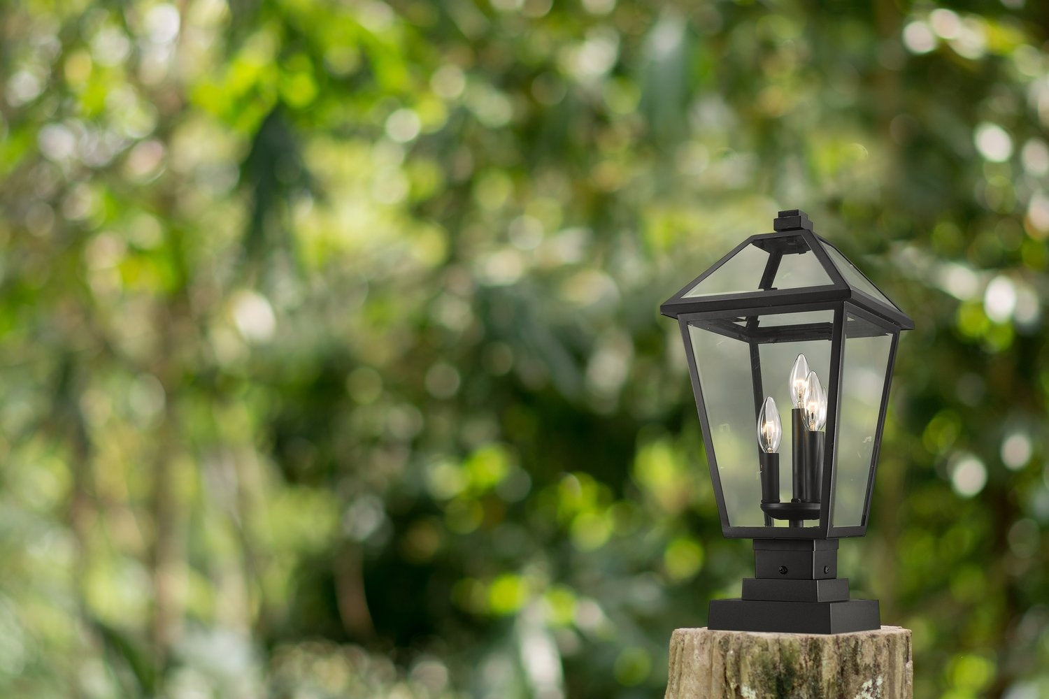Z-LITE TALBOT OUTDOOR PIER MOUNTED FIXTURE | 579PHBS-SQPM-BK - Post