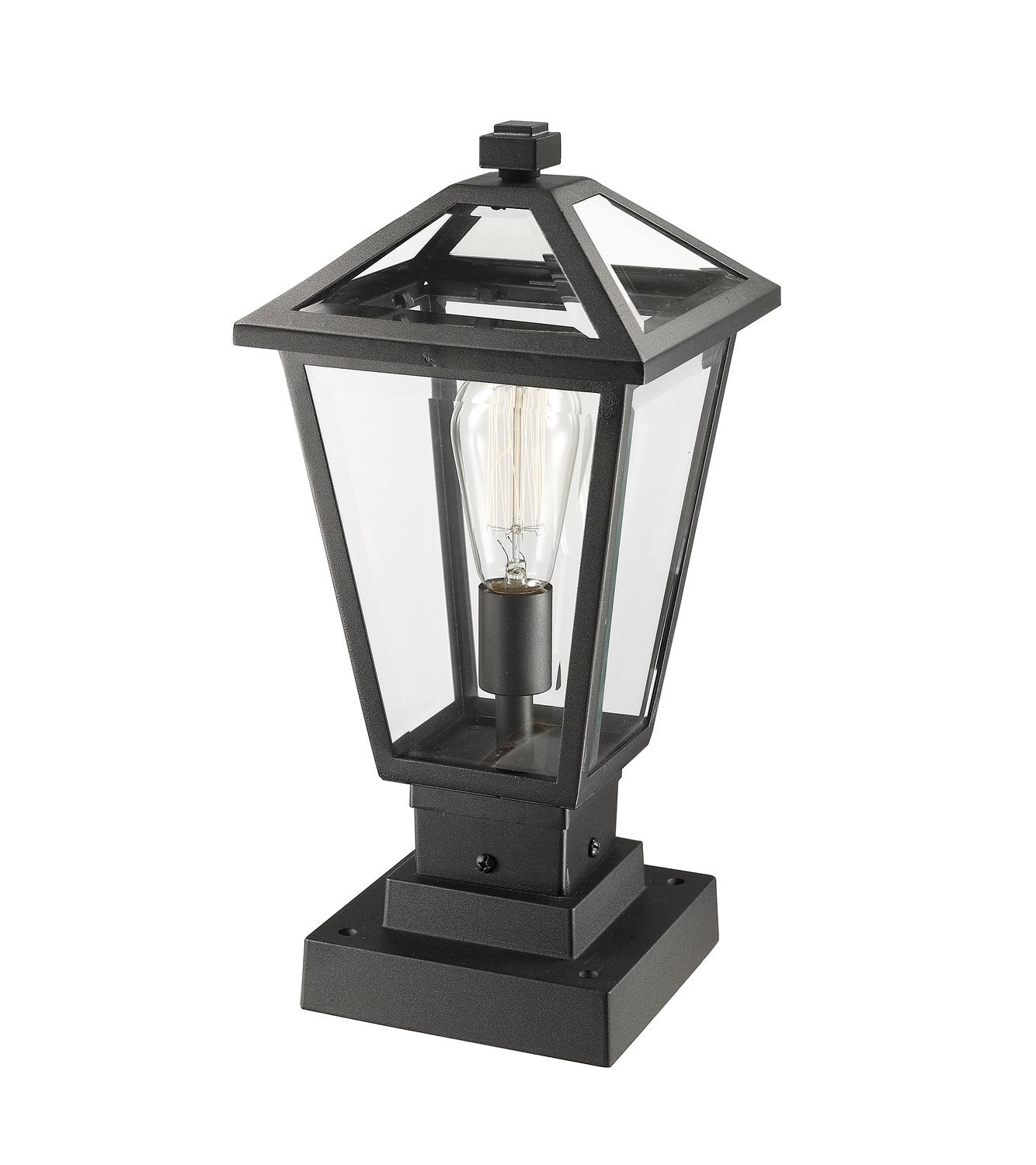 Z-LITE TALBOT OUTDOOR PIER MOUNTED FIXTURE | 579PHMS-SQPM-BK - Post