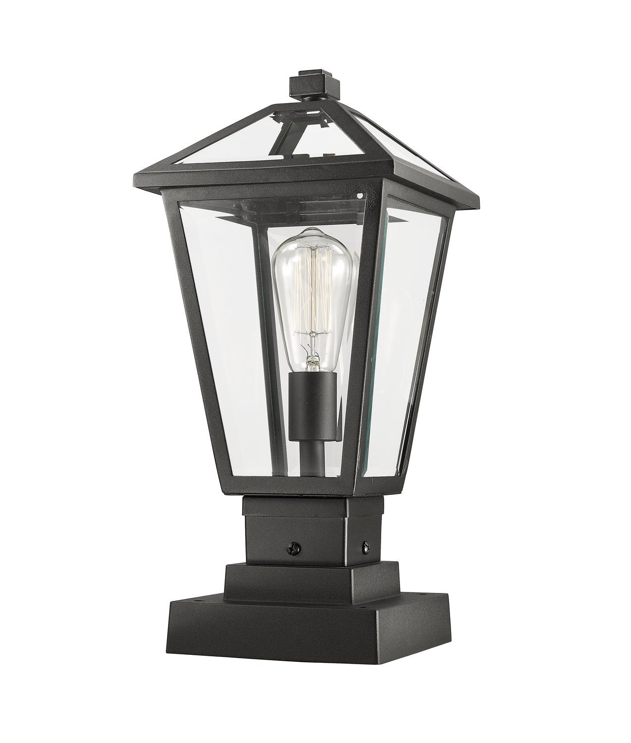 Z-LITE TALBOT OUTDOOR PIER MOUNTED FIXTURE | 579PHMS-SQPM-BK - Post
