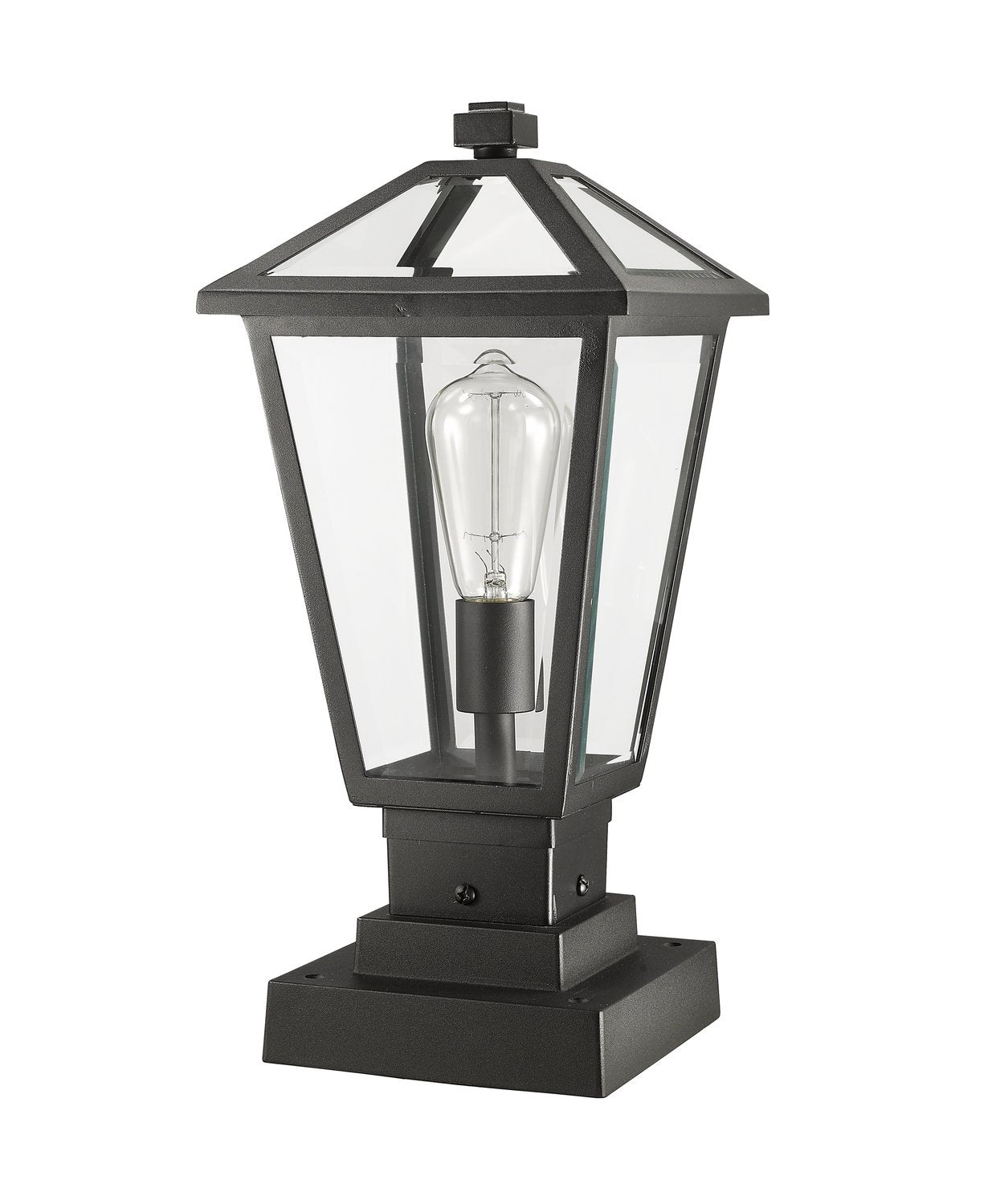 Z-LITE TALBOT OUTDOOR PIER MOUNTED FIXTURE | 579PHMS-SQPM-BK - Post