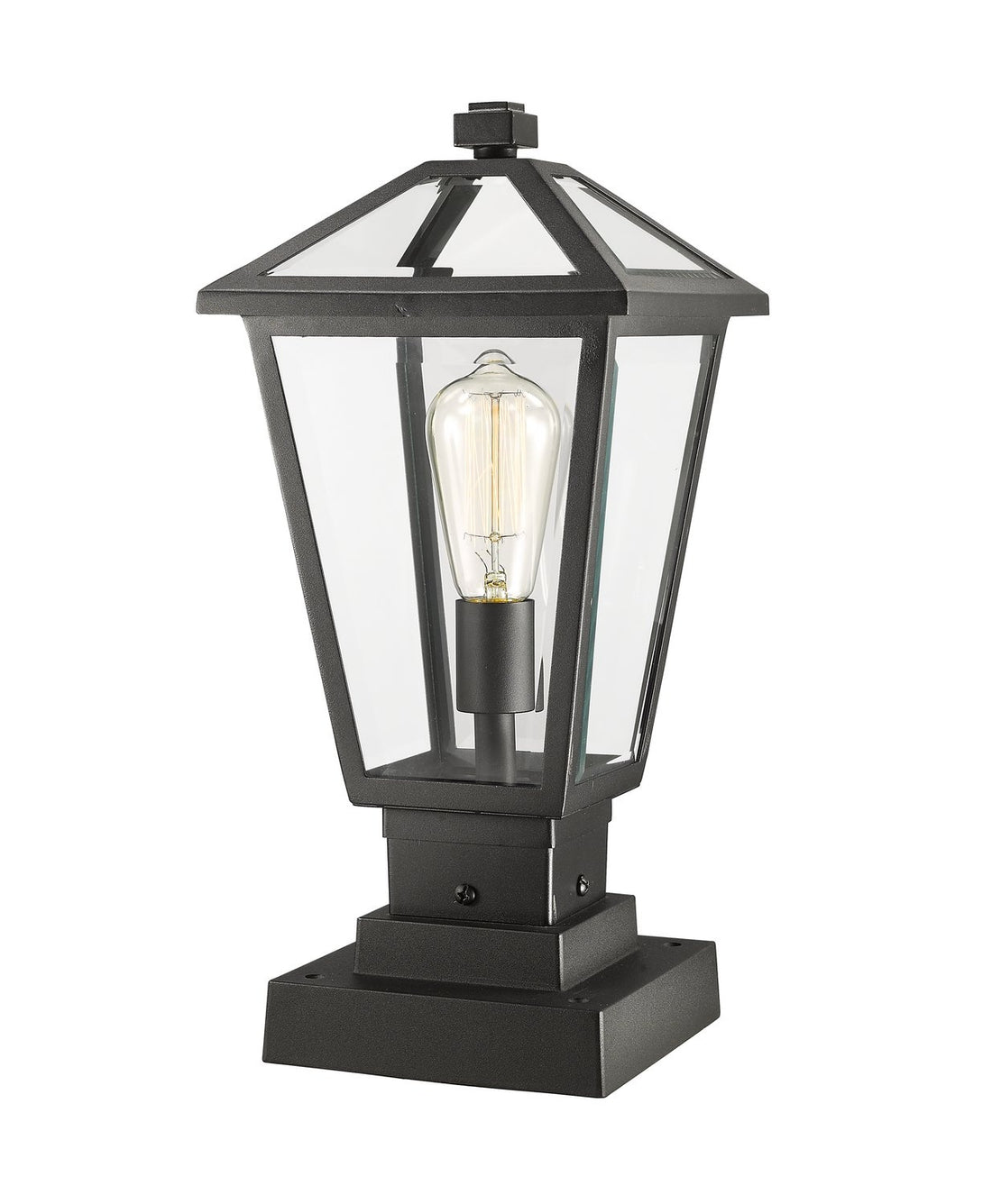 Z-LITE TALBOT OUTDOOR PIER MOUNTED FIXTURE | 579PHMS-SQPM-BK - Post