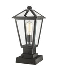 Z-LITE TALBOT OUTDOOR PIER MOUNTED FIXTURE | 579PHMS-SQPM-BK - Post