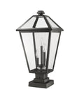 Z-LITE TALBOT OUTDOOR PIER MOUNTED FIXTURE | 579PHXLS-SQPM-BK - Post