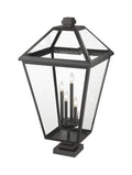 Z-LITE TALBOT OUTDOOR PIER MOUNTED FIXTURE | 579PHXLXS-SQPM-BK - Post