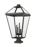 Z-LITE TALBOT OUTDOOR PIER MOUNTED FIXTURE | 579PHXLXS-SQPM-BK - Post