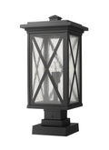 Z-LITE BROOKSIDE OUTDOOR PIER MOUNTED FIXTURE | 583PHBS-SQPM-BK - Post