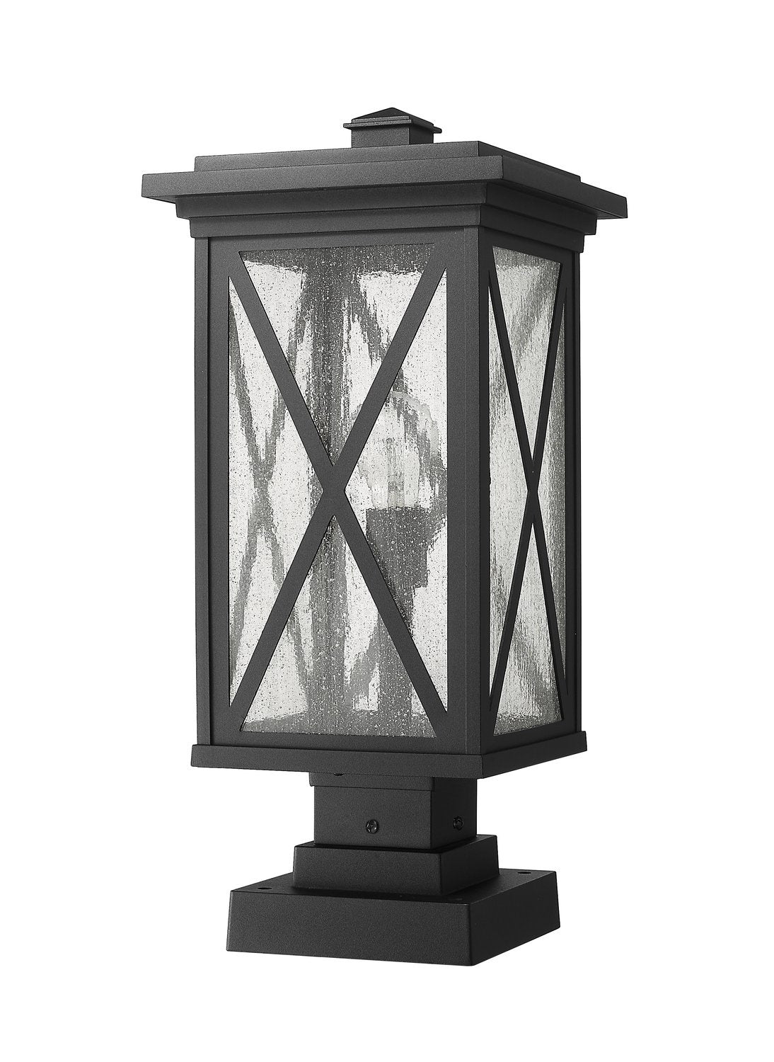 Z-LITE BROOKSIDE OUTDOOR PIER MOUNTED FIXTURE | 583PHBS-SQPM-BK - Post