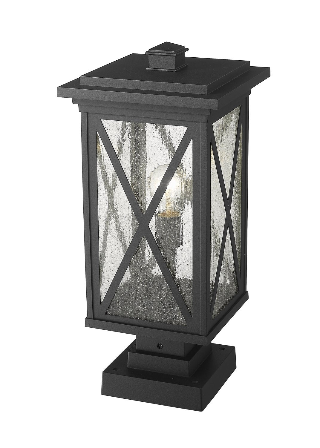 Z-LITE BROOKSIDE OUTDOOR PIER MOUNTED FIXTURE | 583PHBS-SQPM-BK - Post
