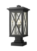 Z-LITE BROOKSIDE OUTDOOR PIER MOUNTED FIXTURE | 583PHBS-SQPM-BK - Post