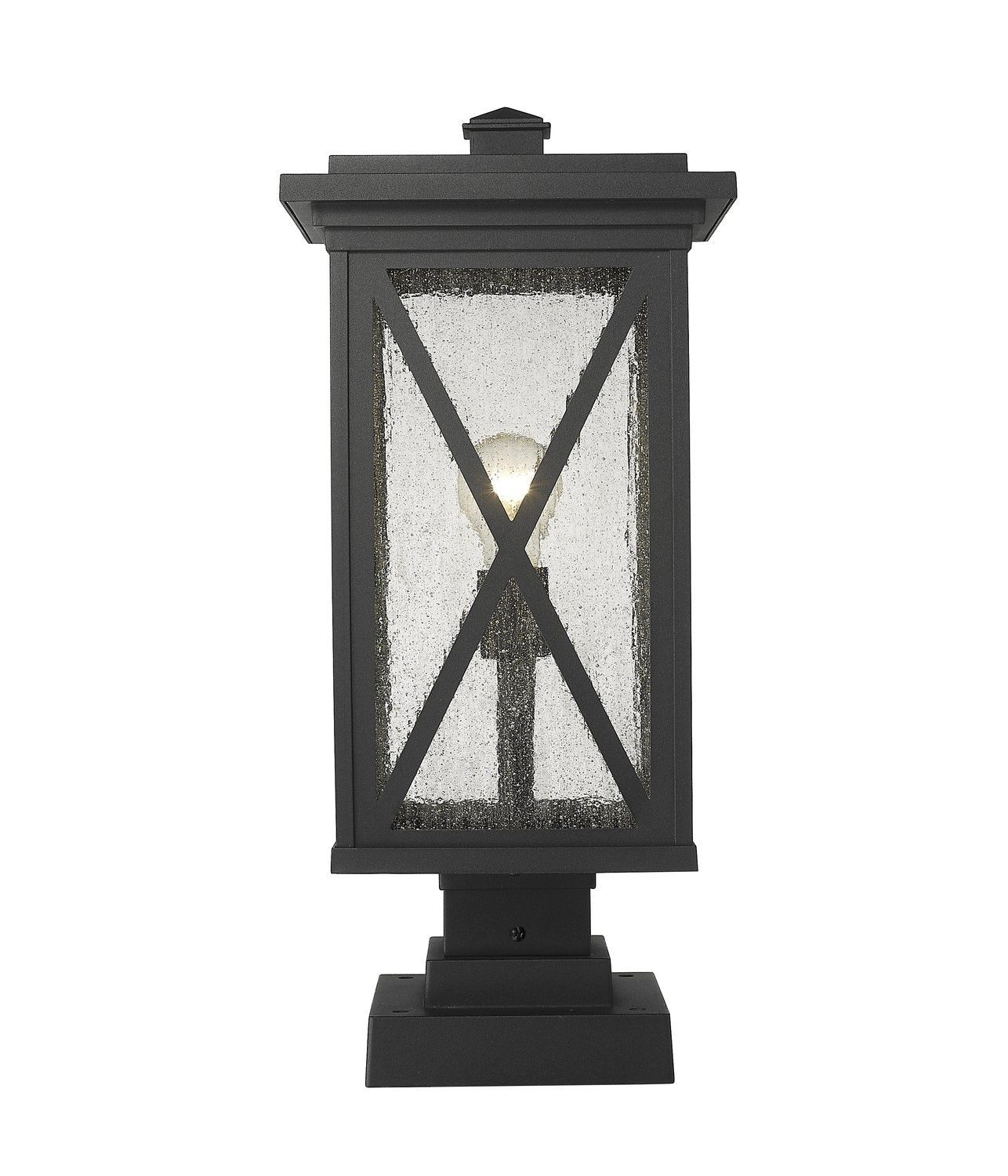 Z-LITE BROOKSIDE OUTDOOR PIER MOUNTED FIXTURE | 583PHBS-SQPM-BK - Post