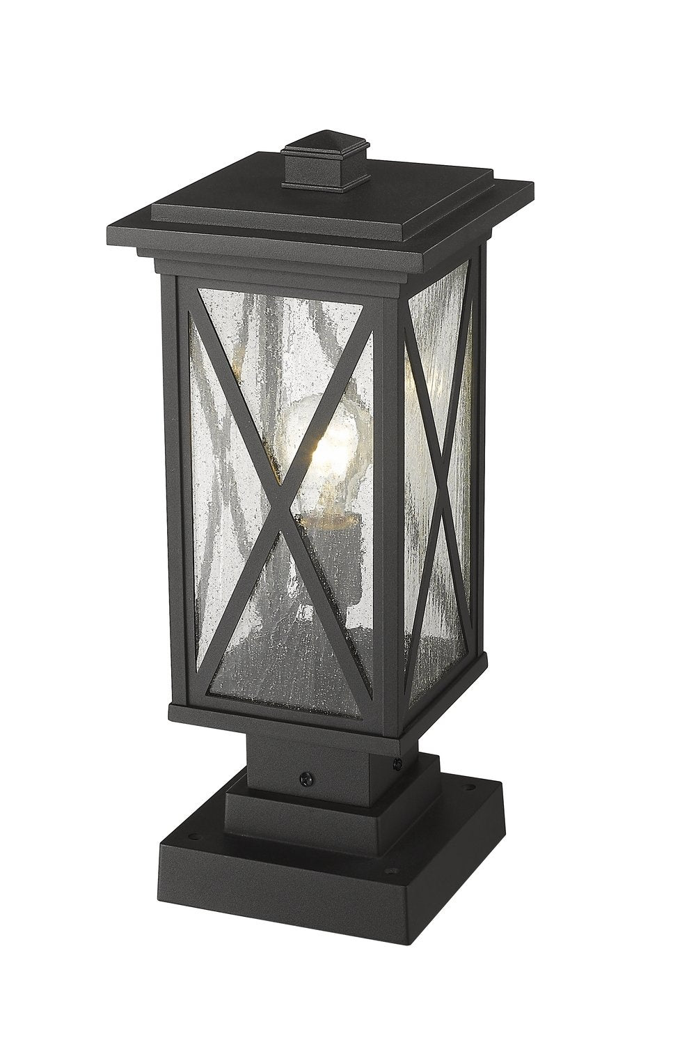 Z-LITE BROOKSIDE OUTDOOR PIER MOUNTED FIXTURE | 583PHMS-SQPM-BK - Post
