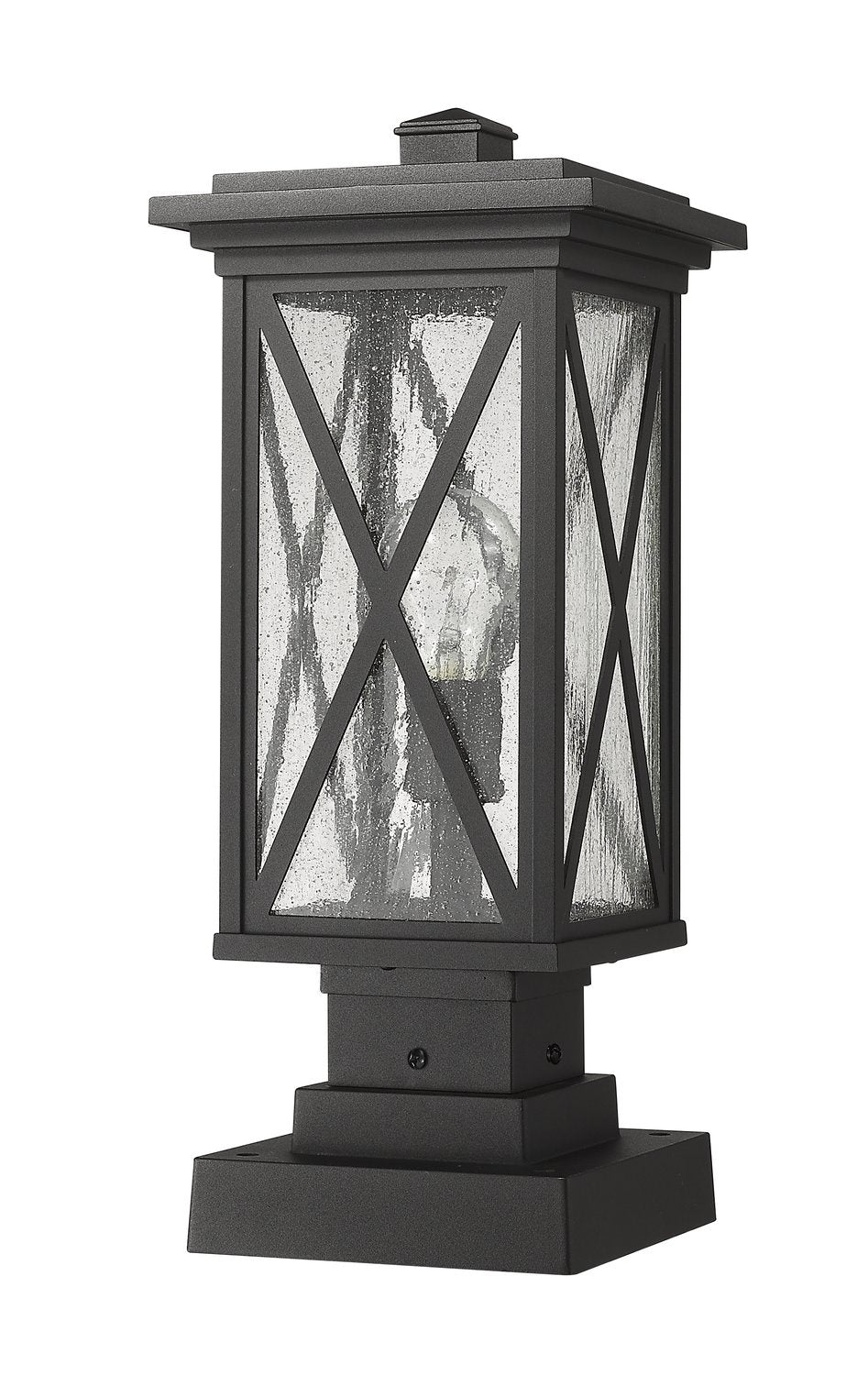 Z-LITE BROOKSIDE OUTDOOR PIER MOUNTED FIXTURE | 583PHMS-SQPM-BK - Post