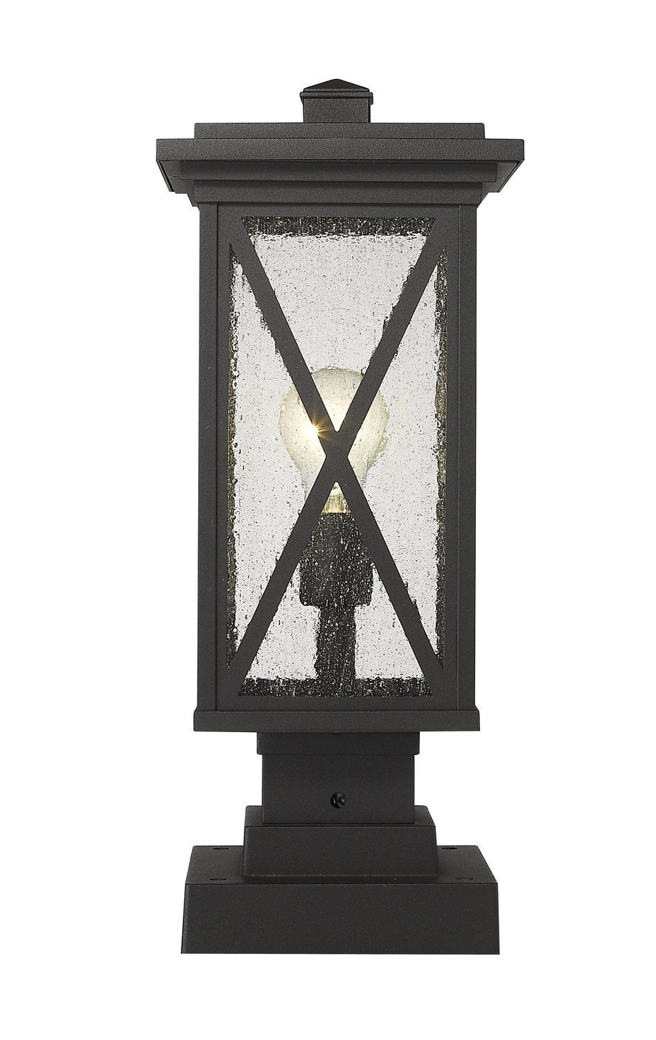 Z-LITE BROOKSIDE OUTDOOR PIER MOUNTED FIXTURE | 583PHMS-SQPM-BK - Post
