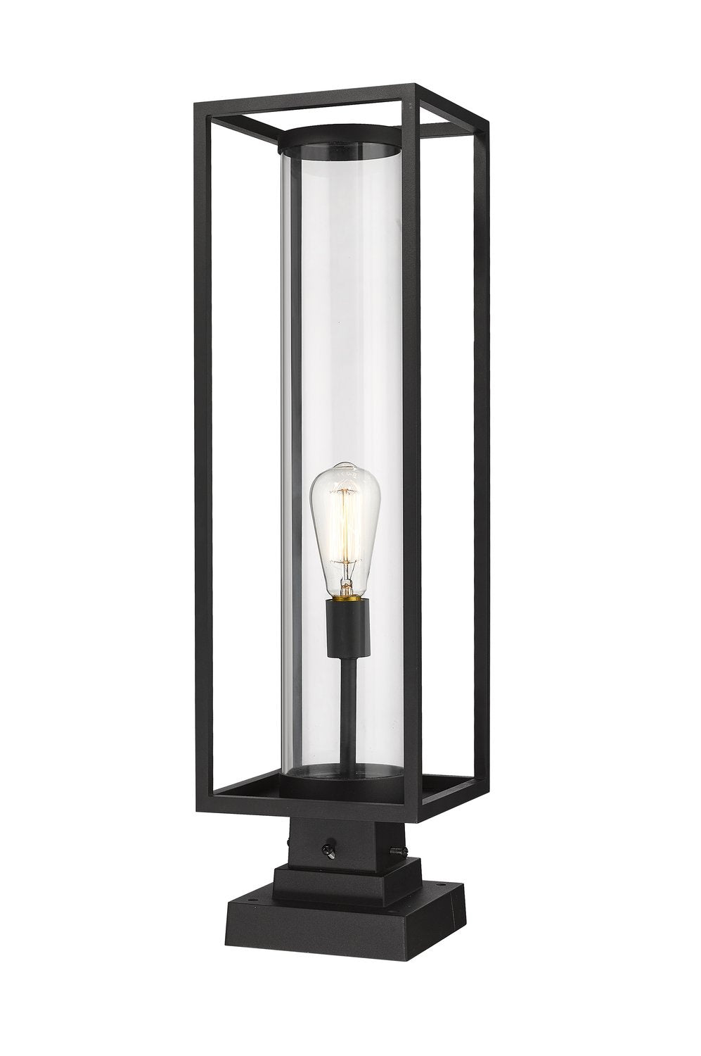 Z-LITE DUNBROCH OUTDOOR PIER MOUNTED FIXTURE | 584PHBS-SQPM-BK - Post