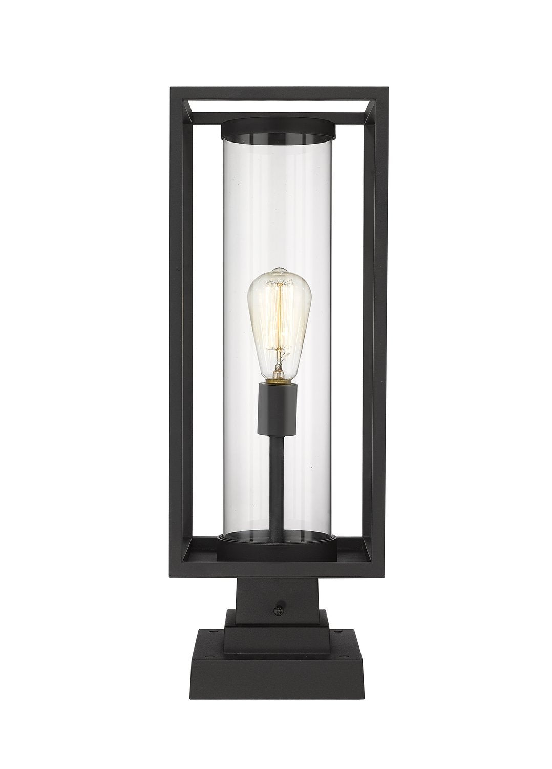 Z-LITE DUNBROCH OUTDOOR PIER MOUNTED FIXTURE | 584PHMS-SQPM-BK - Post