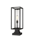 Z-LITE DUNBROCH OUTDOOR PIER MOUNTED FIXTURE | 584PHMS-SQPM-BK - Post