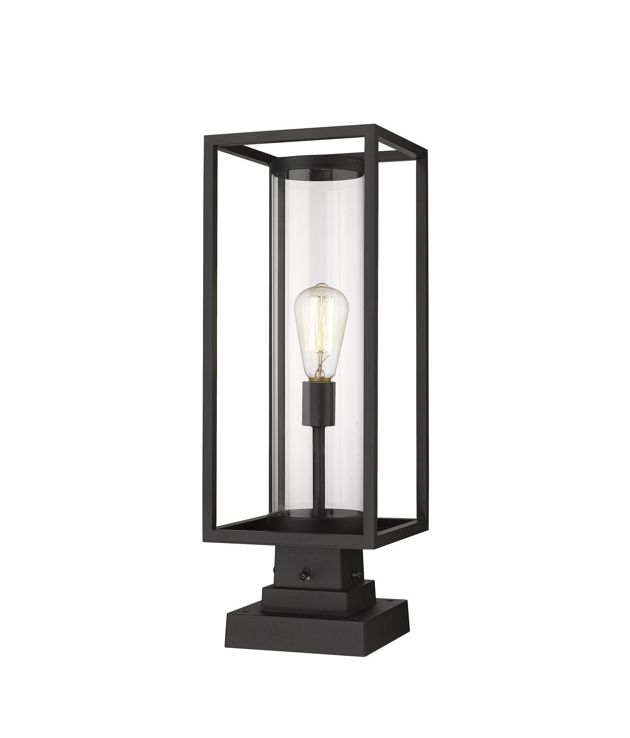 Z-LITE DUNBROCH OUTDOOR PIER MOUNTED FIXTURE | 584PHMS-SQPM-BK - Post