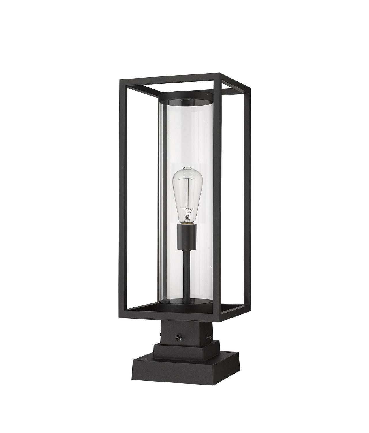 Z-LITE DUNBROCH OUTDOOR PIER MOUNTED FIXTURE | 584PHMS-SQPM-BK - Post