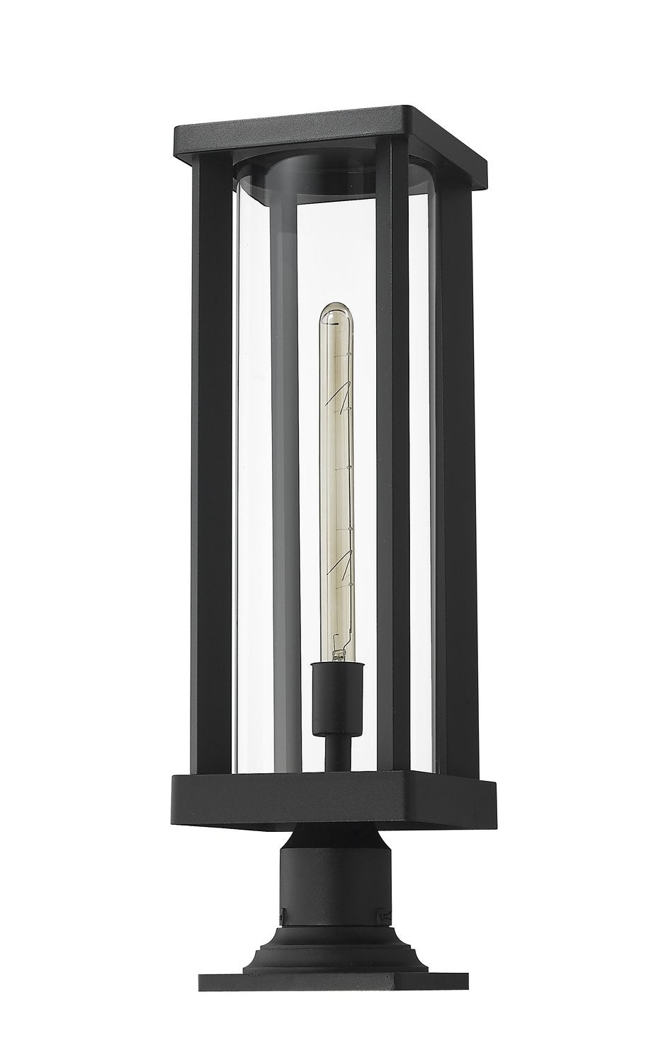 Z-LITE GLENWOOD OUTDOOR PIER MOUNTED FIXTURE | 586PHBR-533PM-BK - Post
