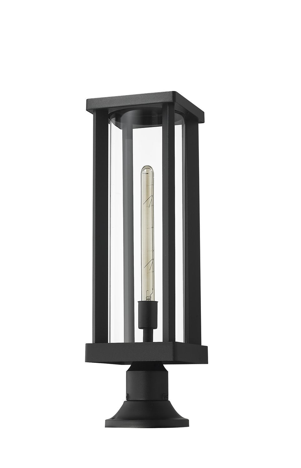 Z-LITE GLENWOOD OUTDOOR PIER MOUNTED FIXTURE | 586PHBR-553PM-BK - Post