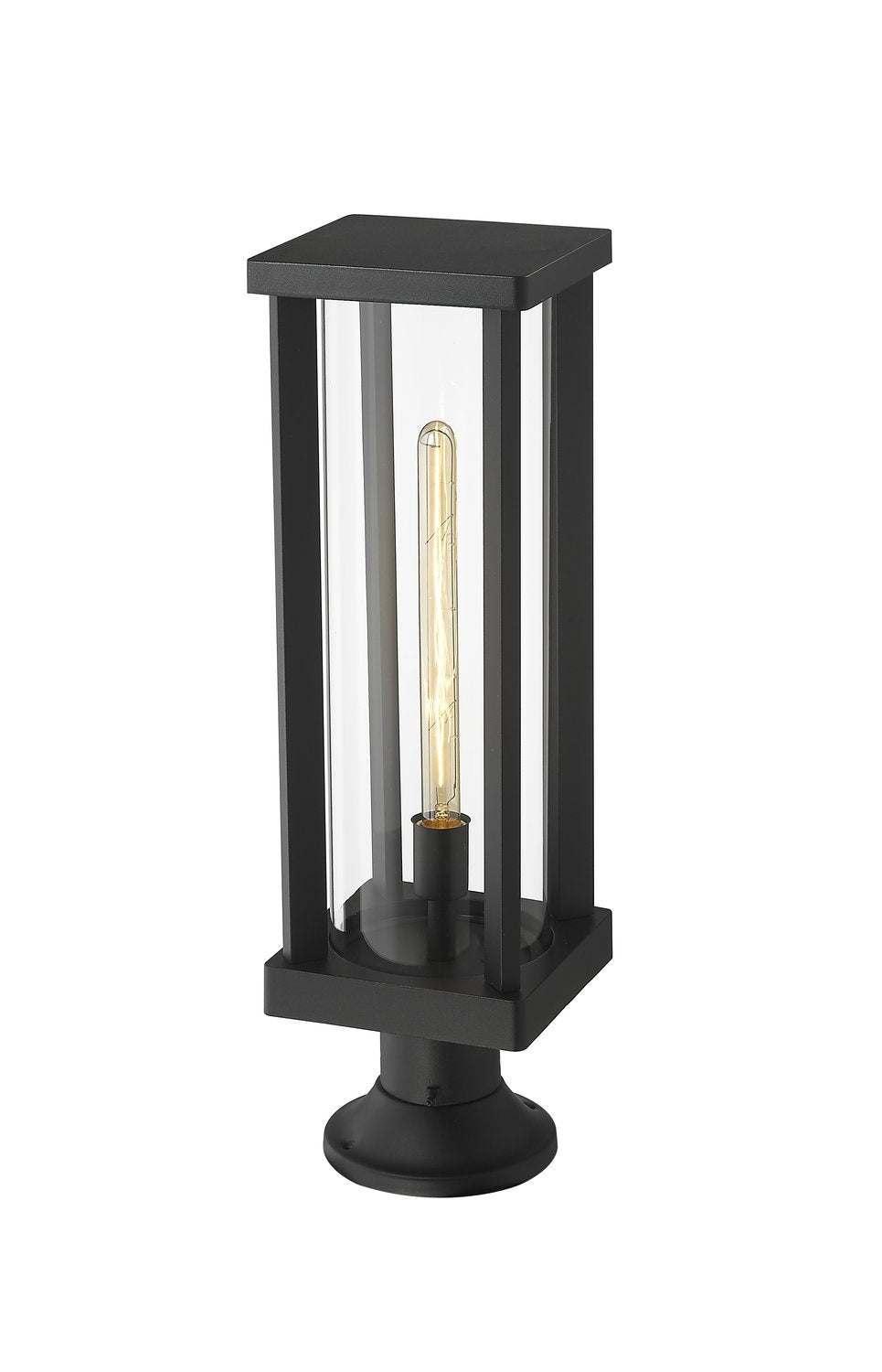 Z-LITE GLENWOOD OUTDOOR PIER MOUNTED FIXTURE | 586PHBR-553PM-BK - Post
