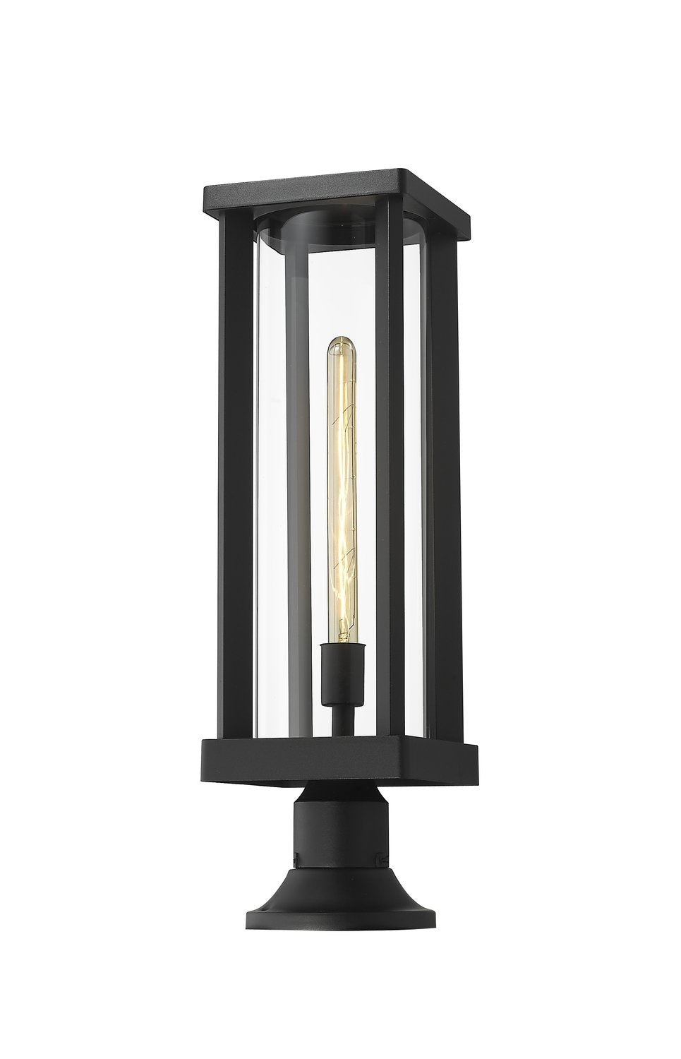 Z-LITE GLENWOOD OUTDOOR PIER MOUNTED FIXTURE | 586PHBR-553PM-BK - Post