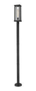 Z-LITE GLENWOOD OUTDOOR POST MOUNTED FIXTURE | 586PHBR-567P-BK - Post