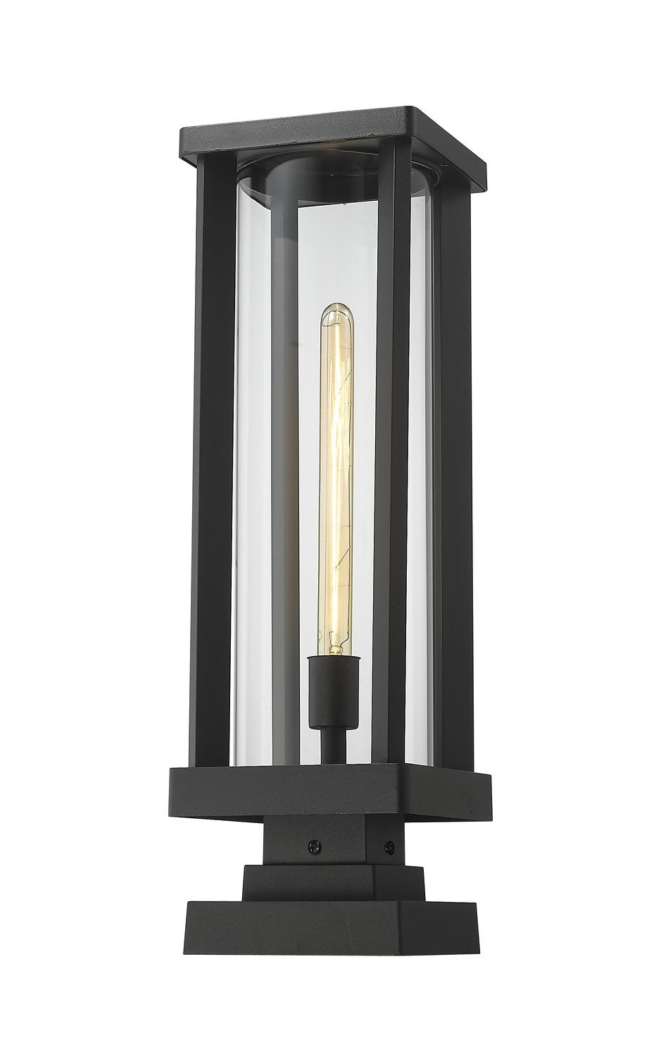 Z-LITE GLENWOOD OUTDOOR PIER MOUNTED FIXTURE | 586PHBS-SQPM-BK - Post